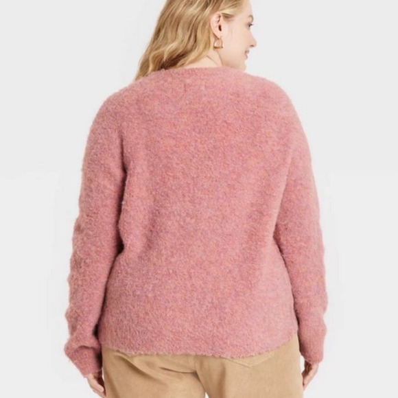 Universal Thread Fuzzy Boucle Knit Sweater Women's 4X Pink Cozy Soft Girl NWT - Picture 8 of 8
